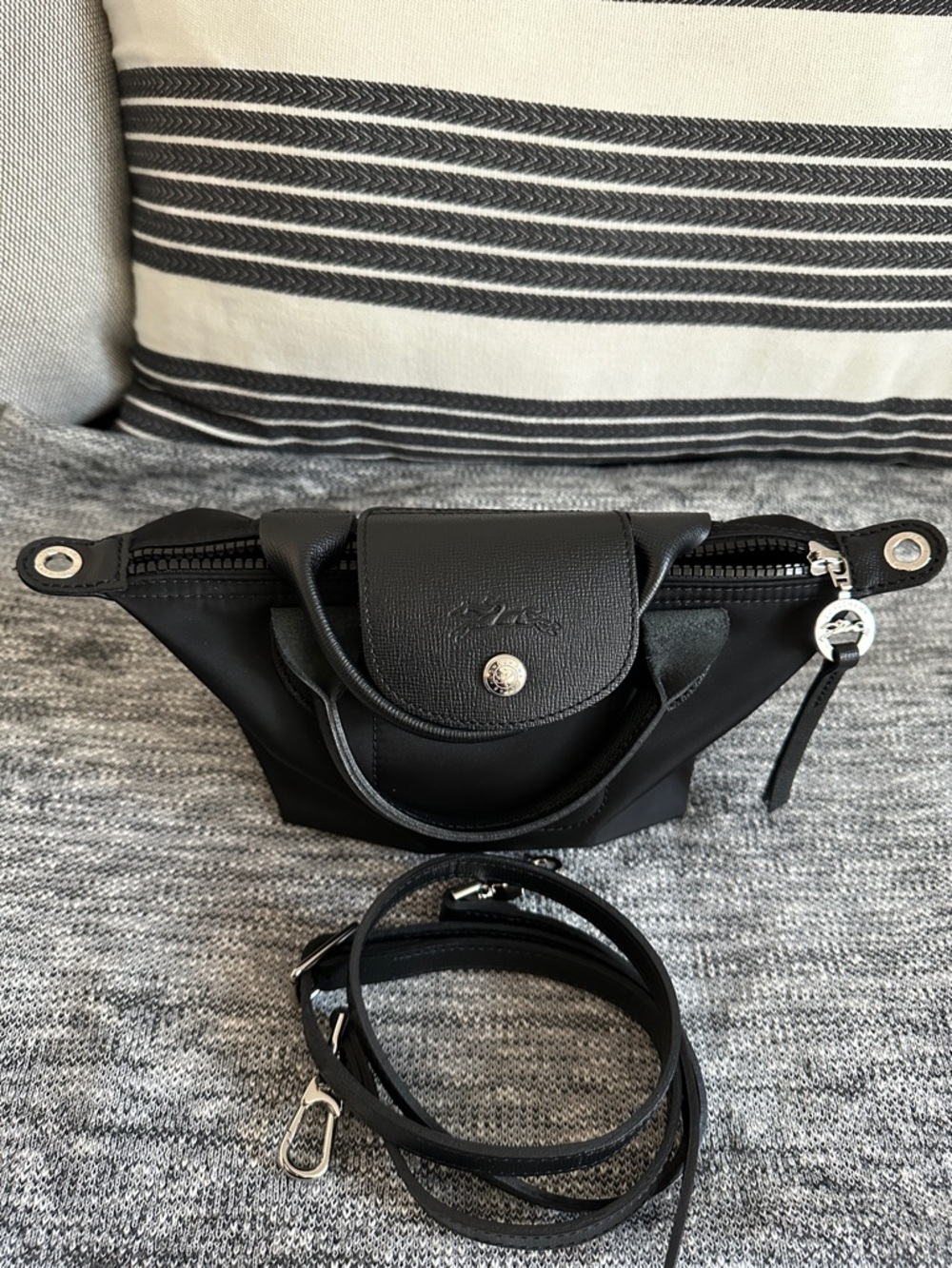 Longchamp Small Nylon Mini Top-Handle Crossbody Bag